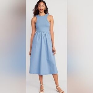 Old Navy Light Blue Sleeveless Tank Midi Dress Medium NWOT